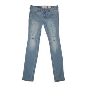 Hollister Low Rise Super Skinny Distressed Jeans Womens 28x30 Juniors 7 Denim